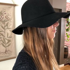 J. Crew 100% Wool Floppy Black Summer Fall Hat 🍊